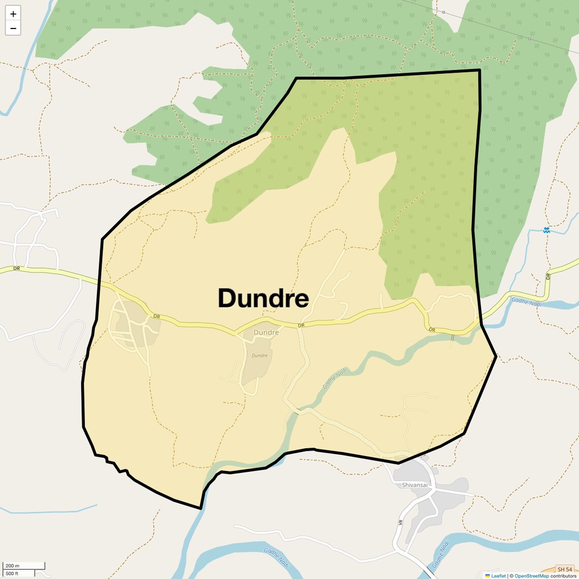 Location Map of Dundre, Navi Mumbai