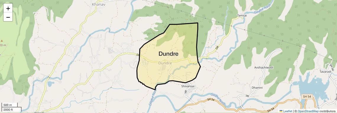 Location Map of Dundre, Navi Mumbai