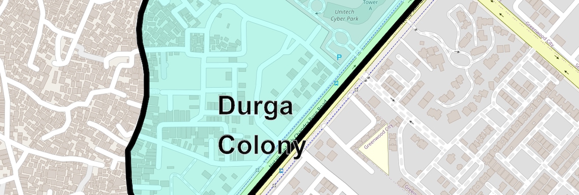 Location Map of Durga Colony, Gurgaon