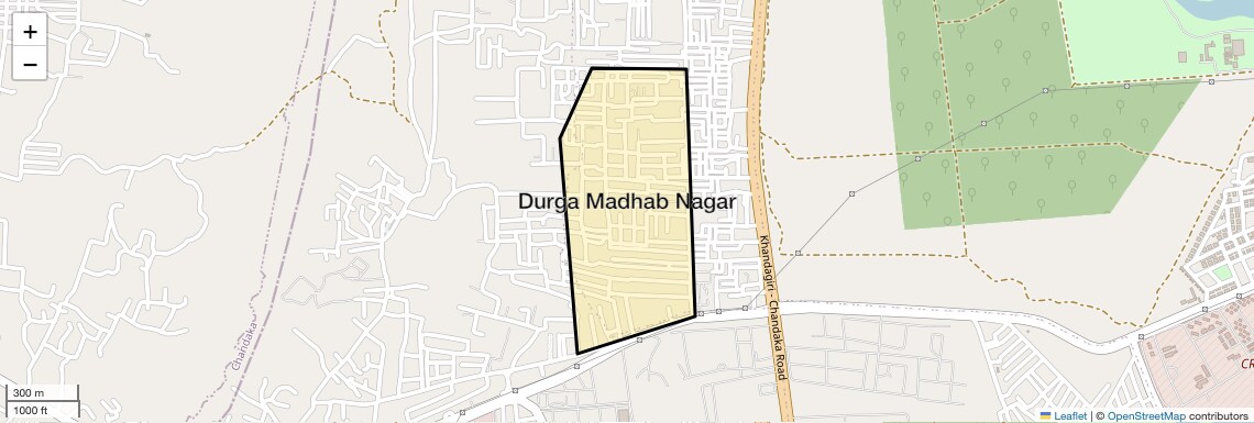 Location Map of Durga Madhab Nagar, Bhubaneswar