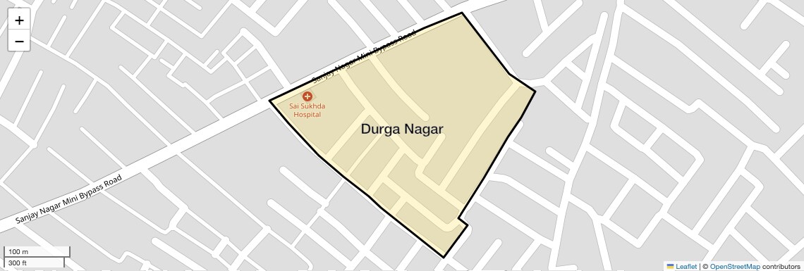 Location Map of Durga Nagar, Bareilly