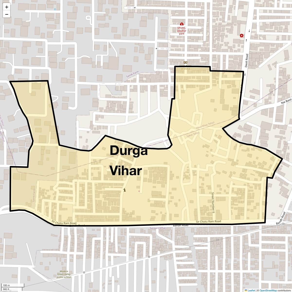 Location Map of Durga Vihar, Delhi