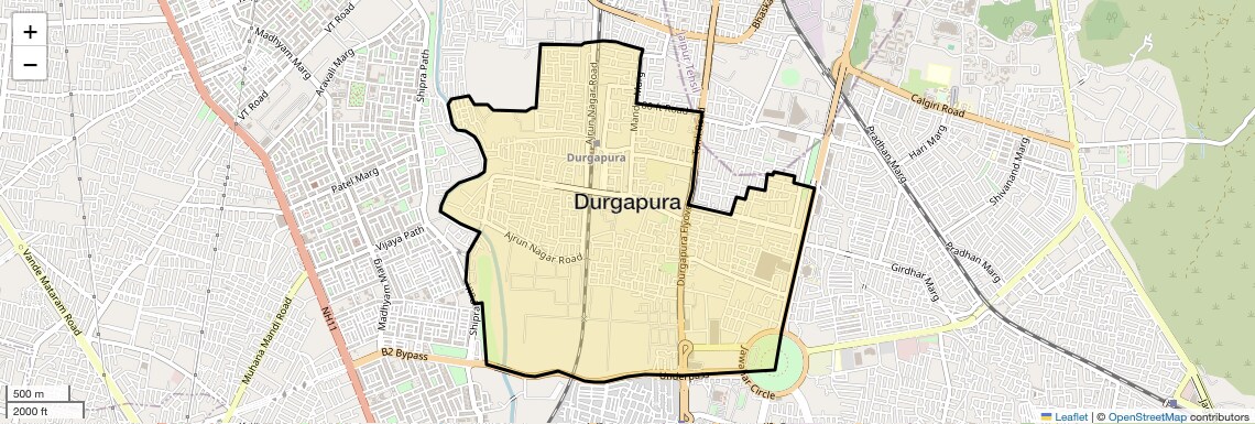 Location Map of Durgapura, Jaipur
