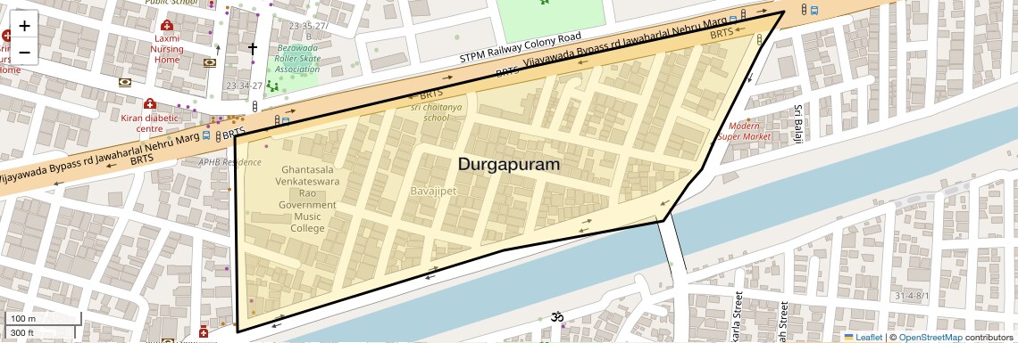 Location Map of Durgapuram, Vijayawada