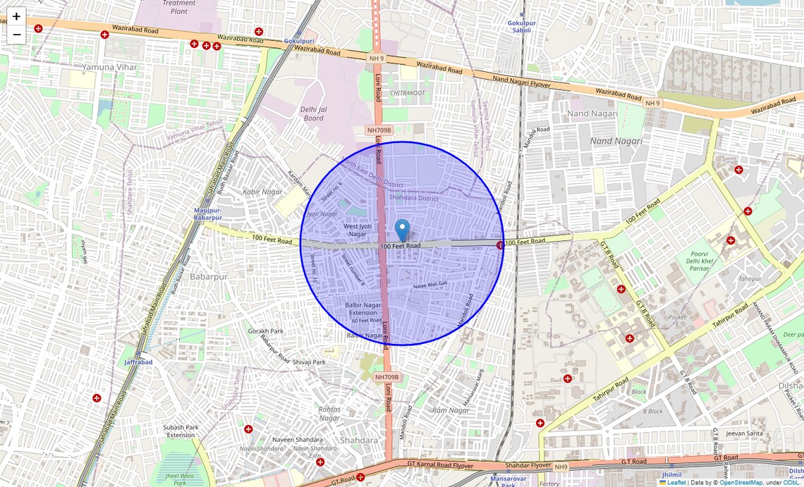 Location Map of Durgapuri, Delhi