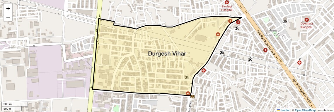 Location Map of Durgesh Vihar, Bhopal