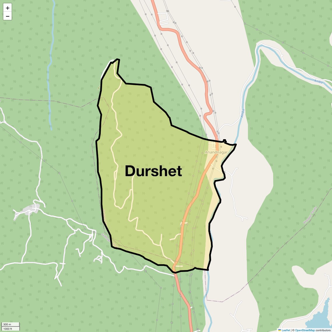 Location Map of Durshet, Navi Mumbai