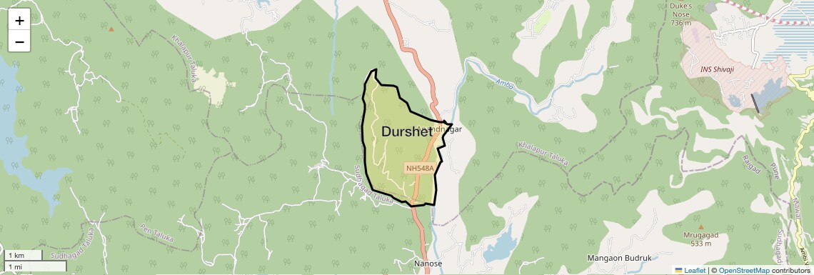 Location Map of Durshet, Navi Mumbai