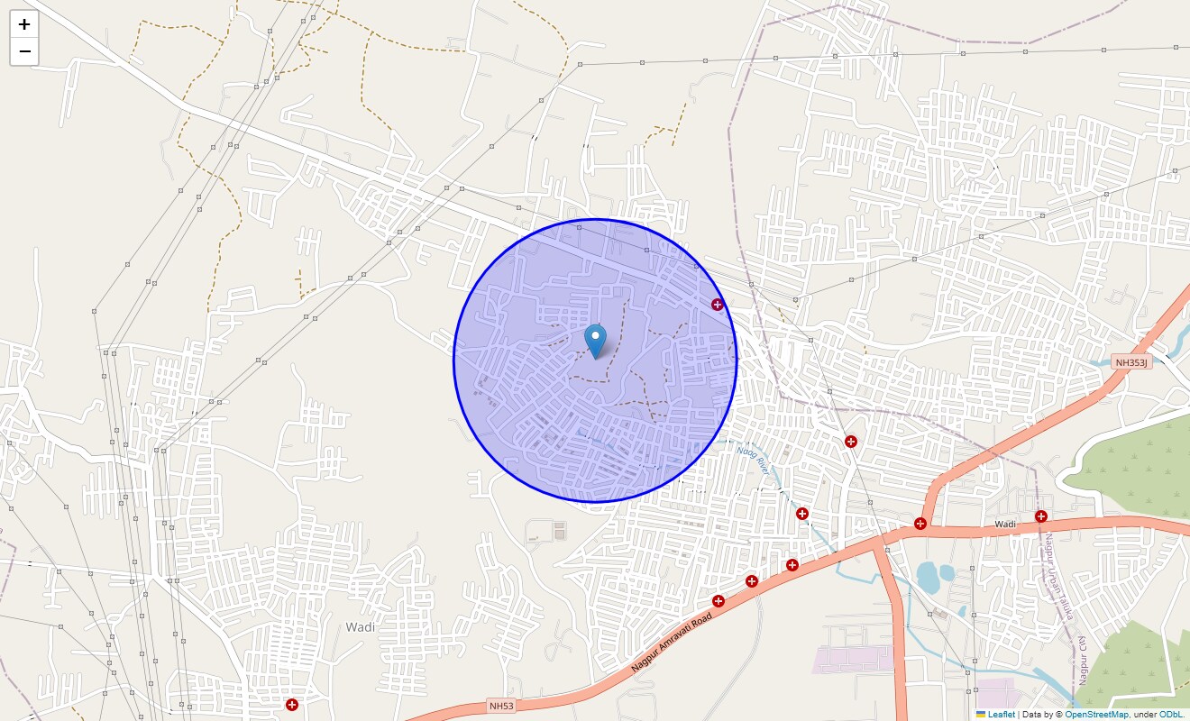 Location Map of Duttawadi, Nagpur