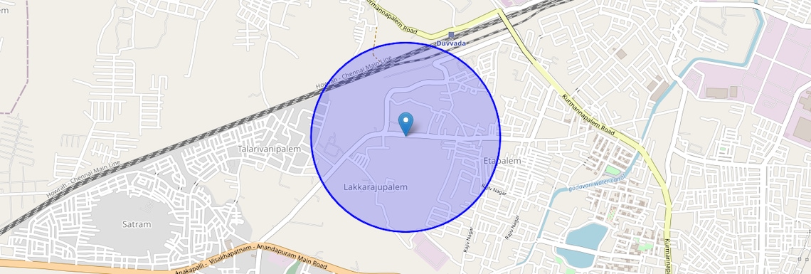 Location Map of Duvvada, Vizag