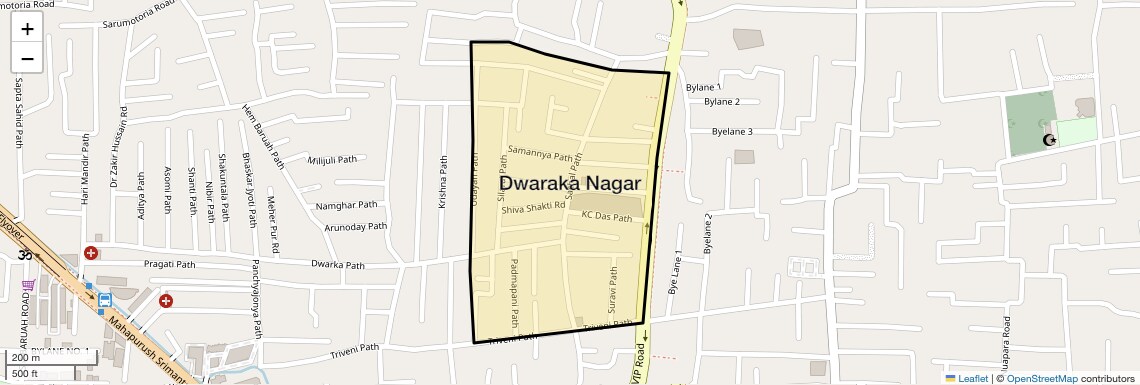 Location Map of Dwaraka Nagar, Guwahati
