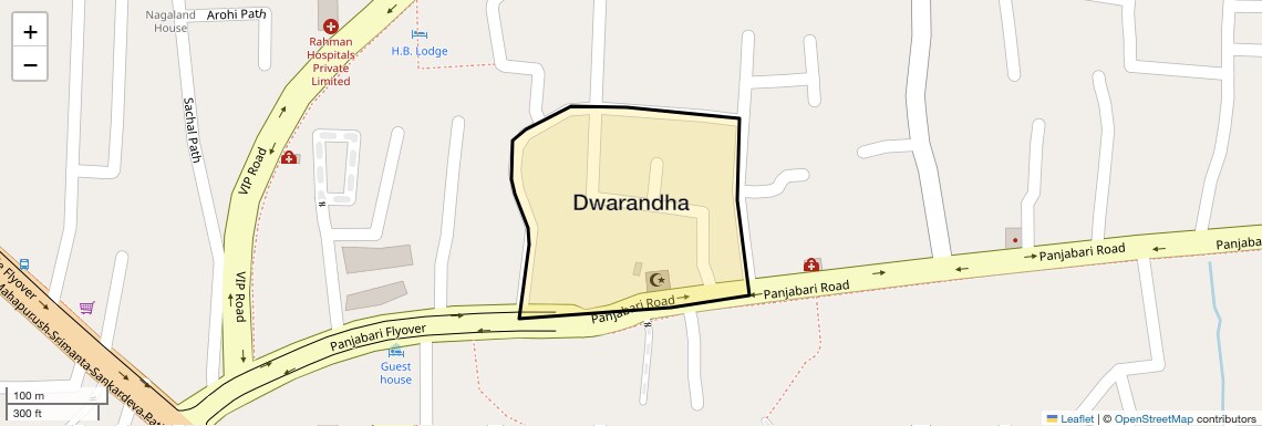 Location Map of Dwarandha, Guwahati