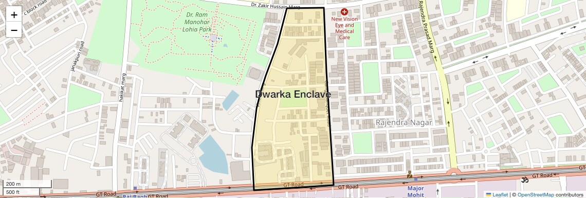 Location Map of Dwarka Enclave, Ghaziabad