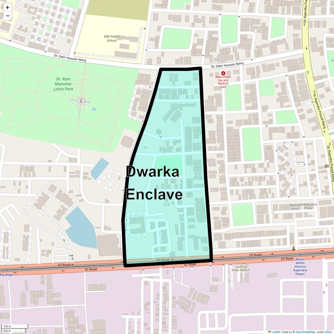 Location Map of Dwarka Enclave, Ghaziabad