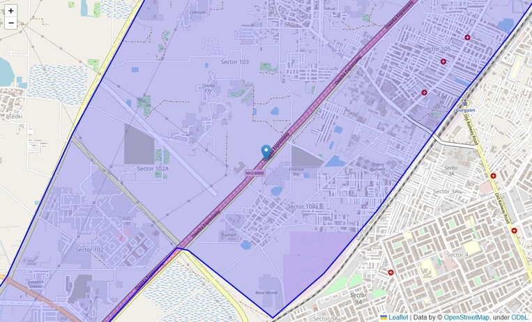 Location Map of Dwarka Expressway