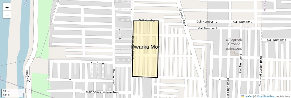 Location Map of Dwarka Mor, Delhi