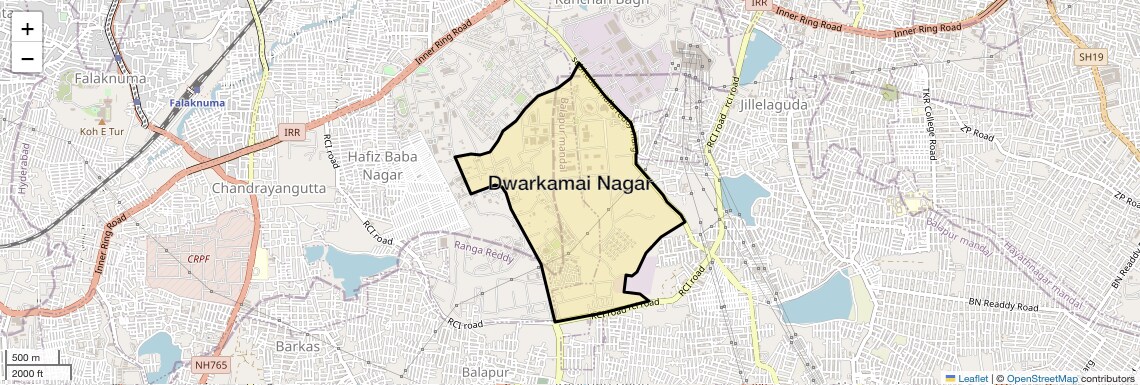 Location Map of Dwarkamai Nagar, Hyderabad