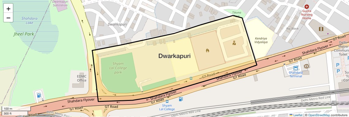 Location Map of Dwarkapuri, Delhi