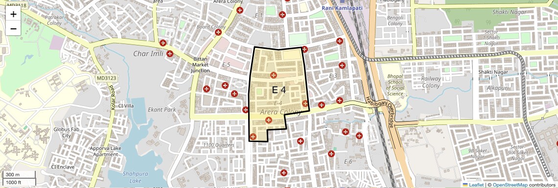 Location Map of E 4, Bhopal