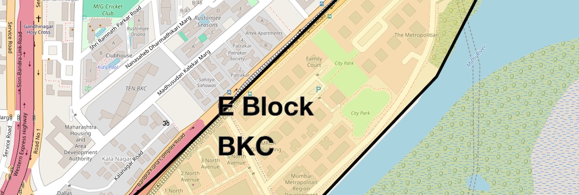 Location Map of E Block Bkc, Mumbai