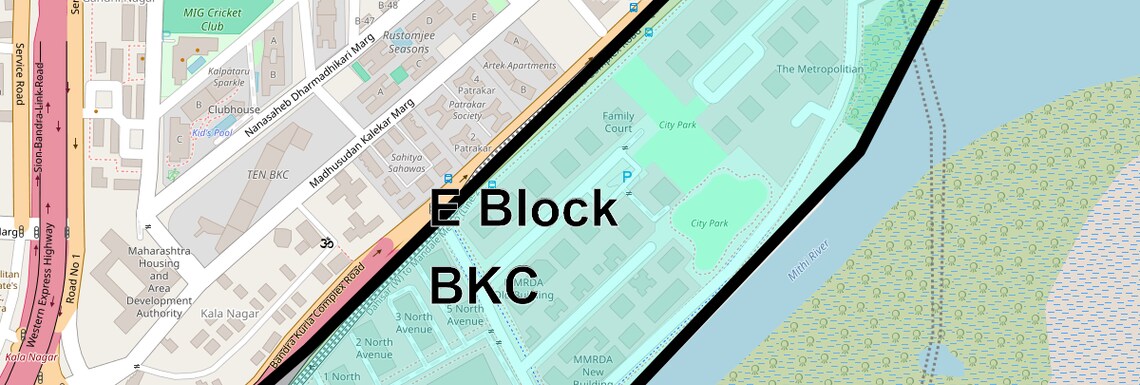 Location Map of E Block Bkc, Mumbai