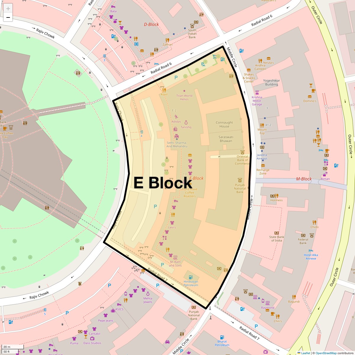 Check Time Travel of E Block, Delhi