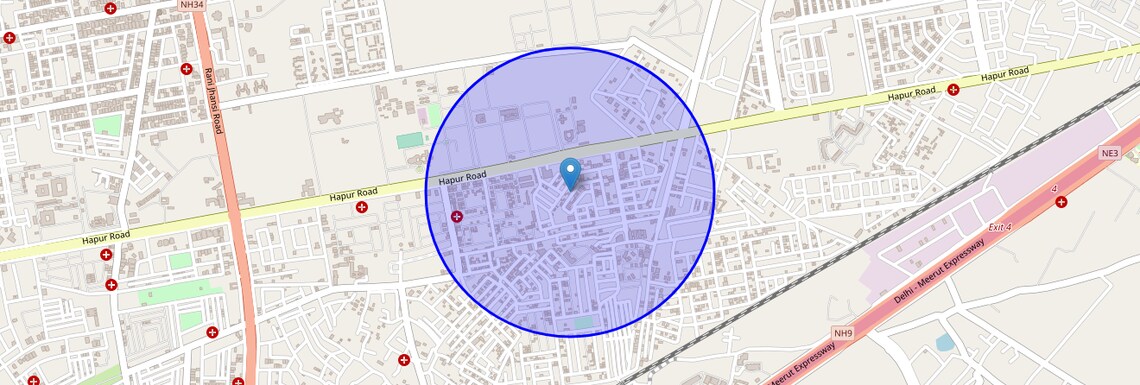 Location Map of E Block Shastri Nagar, Ghaziabad
