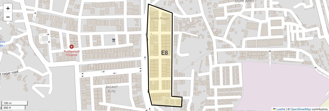 Location Map of E8, Bhopal