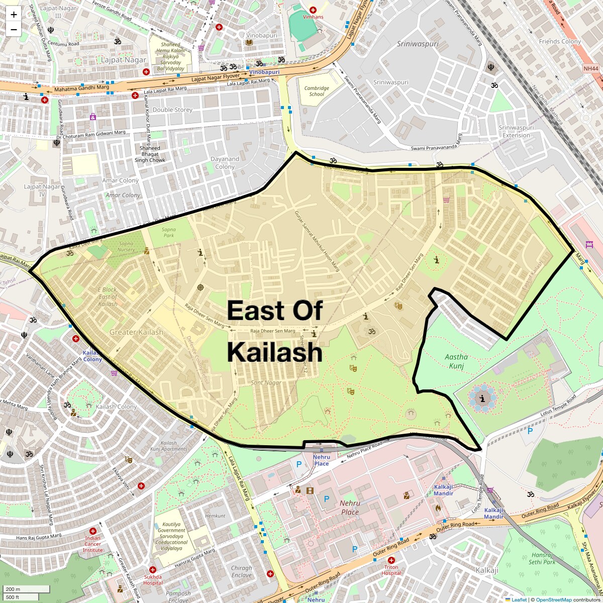 Check Time Travel of East Of Kailash, Delhi