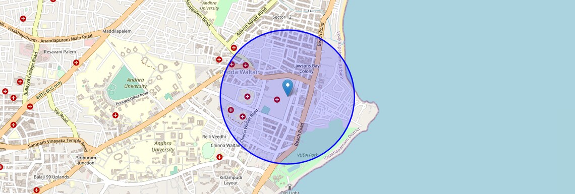 Location Map of East Point Colony, Vizag