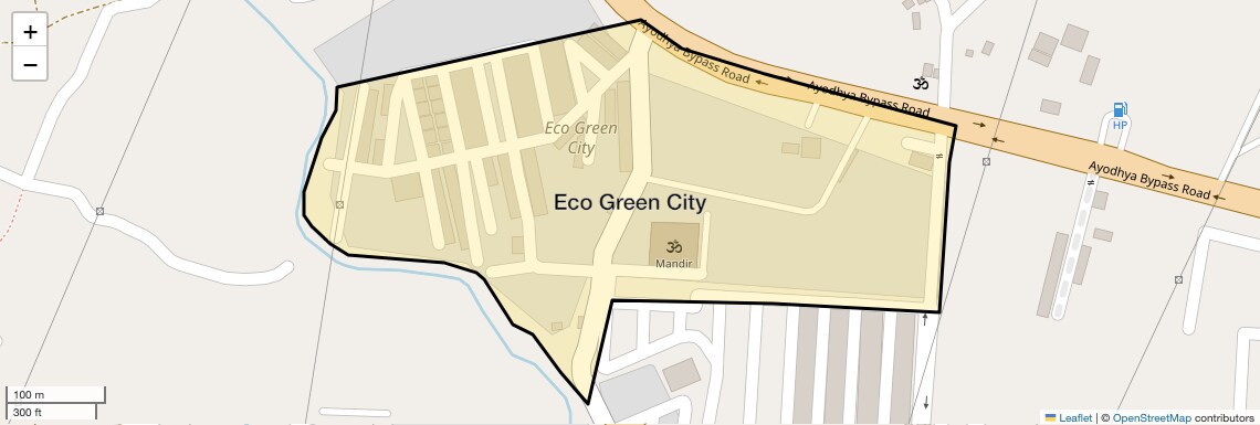 Location Map of Eco Green City, Bhopal