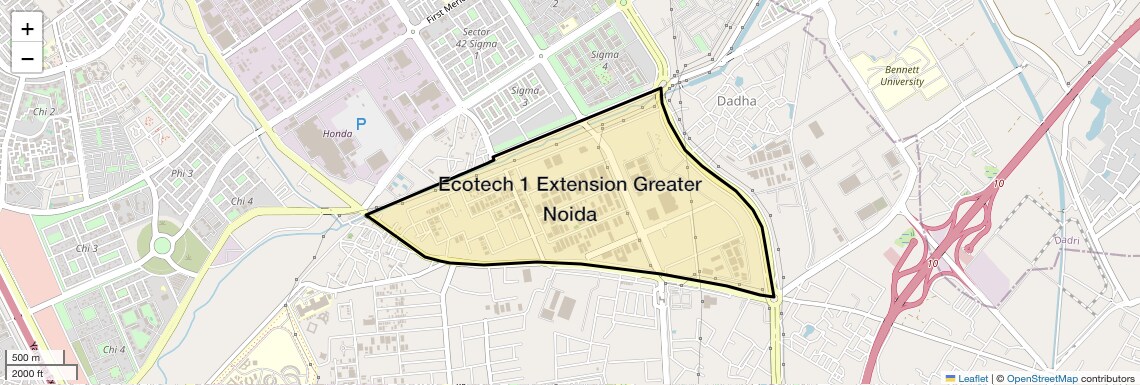 Location Map of Ecotech 1 Extension Greater Noida, Greater Noida