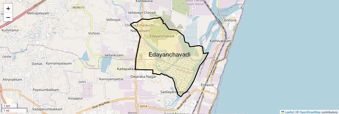 Location Map of Edayanchavadi, Chennai