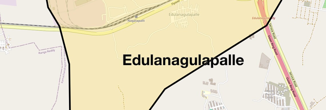 Location Map of Edulanagulapalle, Hyderabad