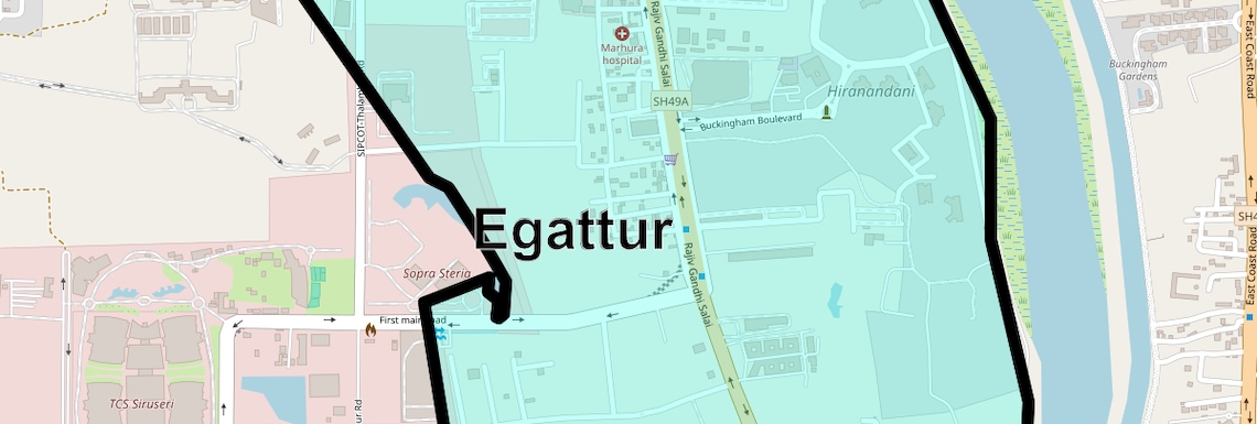 Location Map of Egattur, Chennai