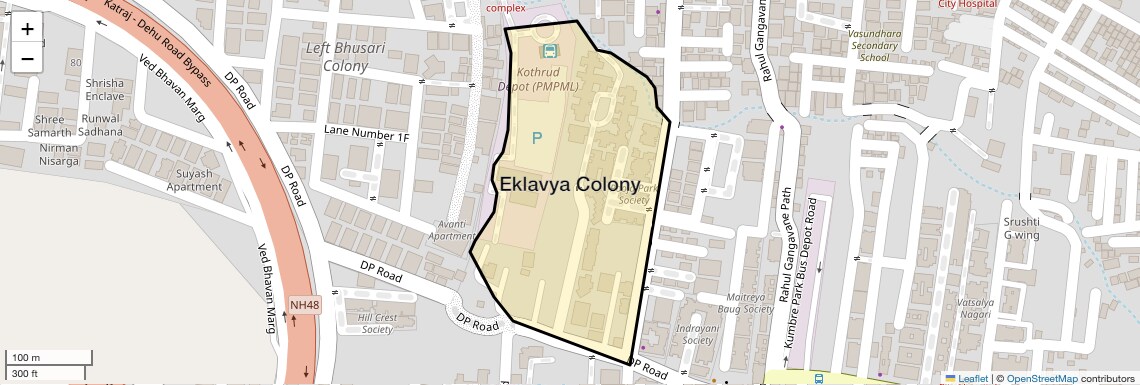Location Map of Eklavya Colony, Pune