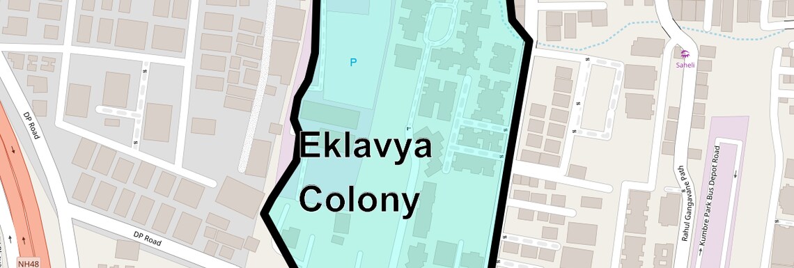 Location Map of Eklavya Colony, Pune