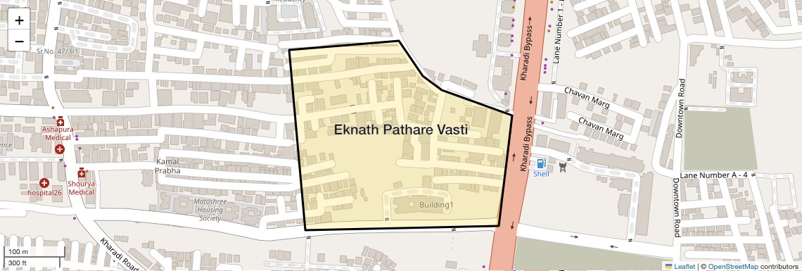 Location Map of Eknath Pathare Vasti, Pune