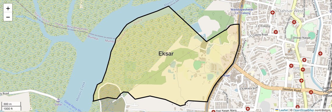 Location Map of Eksar, Mumbai