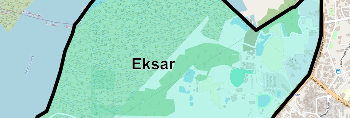 Location Map of Eksar, Mumbai