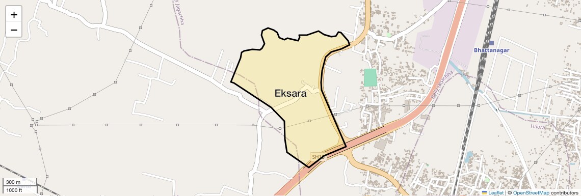 Location Map of Eksara, Kolkata