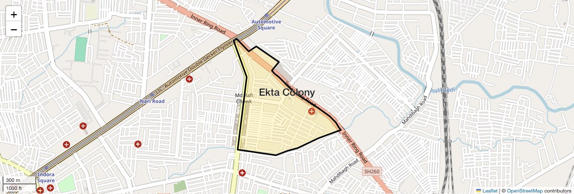 Location Map of Ekta Colony, Nagpur