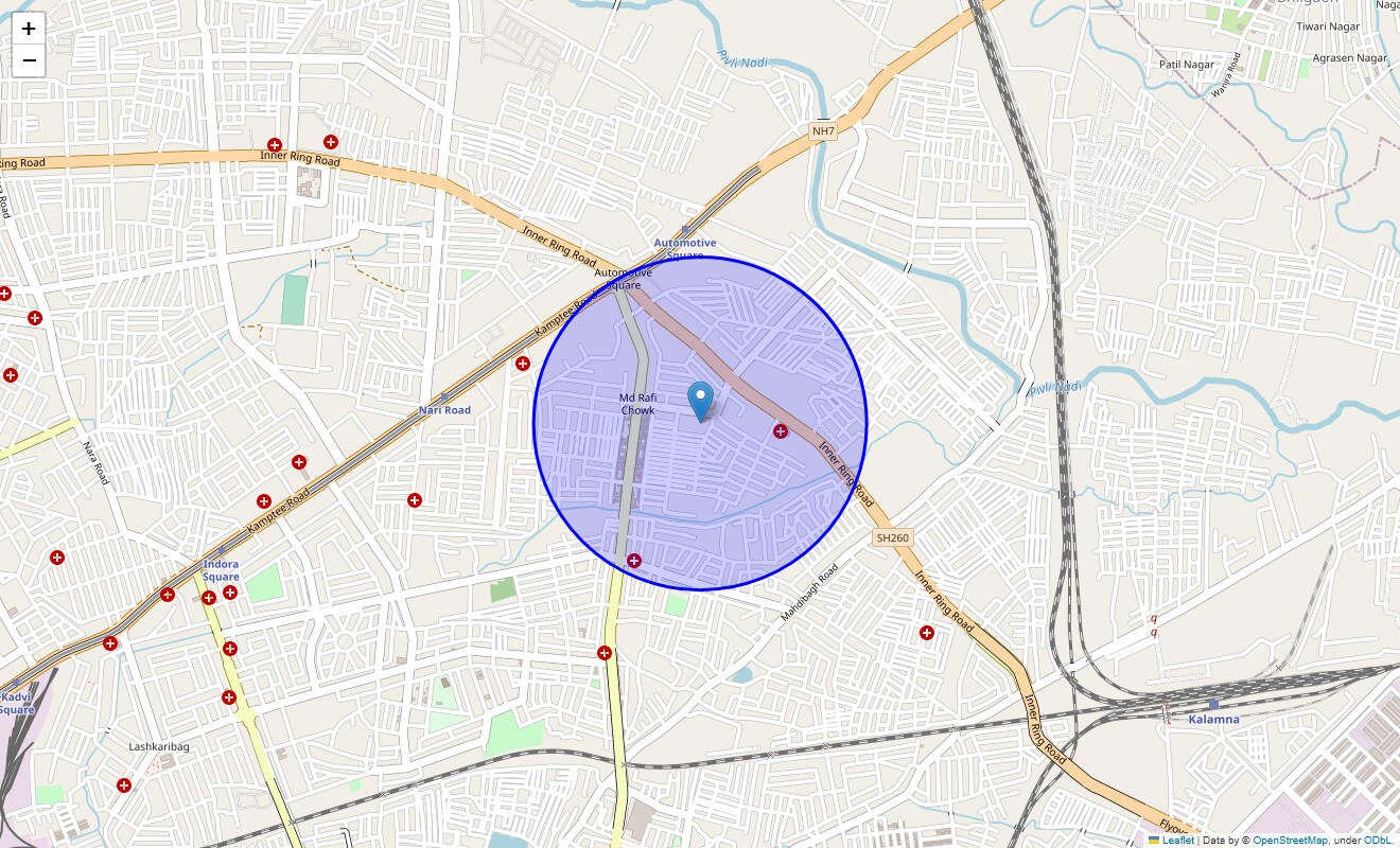 Location Map of Ekta Colony, Nagpur