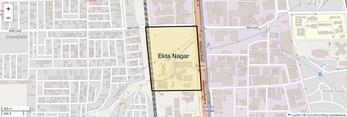 Location Map of Ekta Nagar, Faridabad