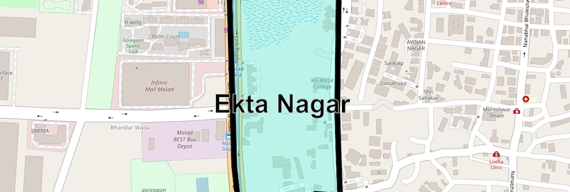 Location Map of Ekta Nagar, Mumbai