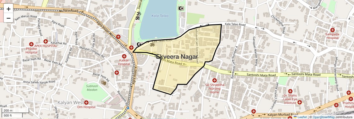 Location Map of Ekveera Nagar, Thane