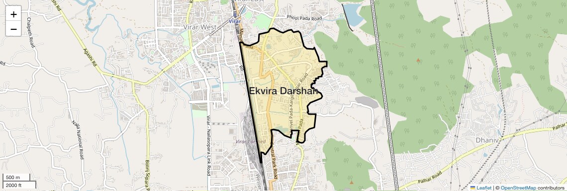 Location Map of Ekvira Darshan, Palghar