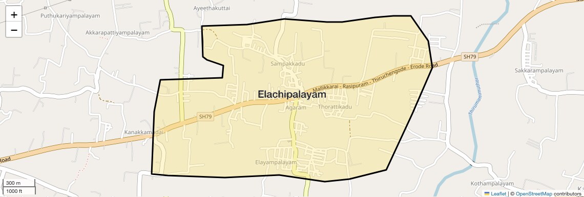 Location Map of Elachipalayam, Coimbatore