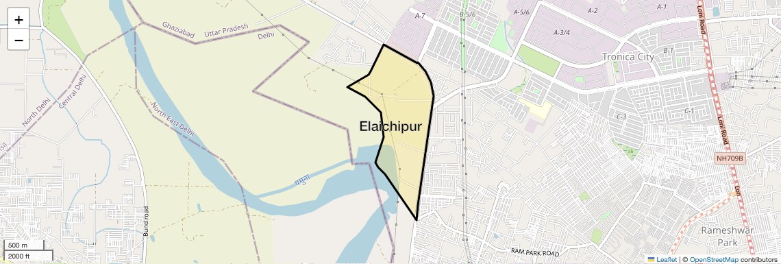Location Map of Elaichipur, Ghaziabad