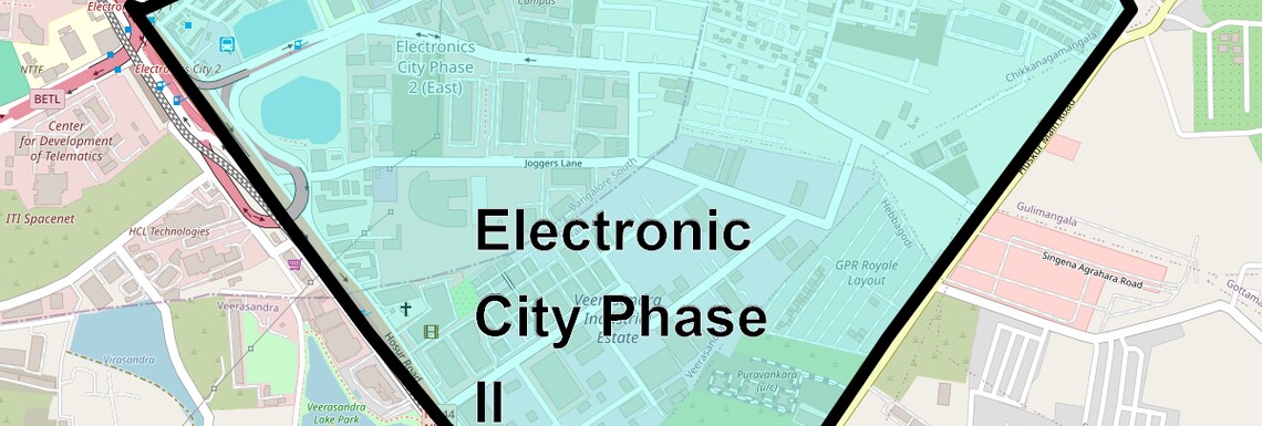 Location Map of Electronic City Phase II, Bangalore
